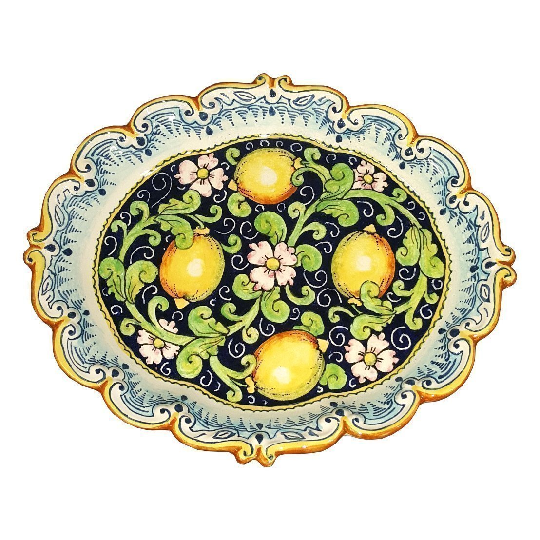 Abbiamo Tutto Limoncello Ceramic Glasses and Ceramic Tray, Set of 6